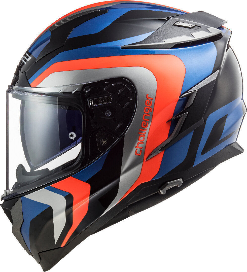 LS2 F327 Challenger Galactic Helmet - Blue/Orange Fluo – Bike Kings