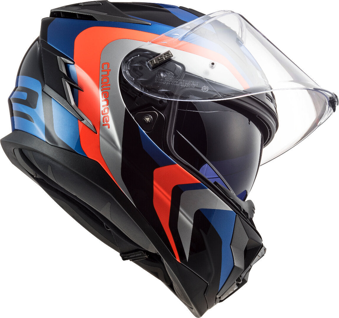 LS2 F327 Challenger Galactic Helmet - Blue/Fluo Orange – Bike Kings